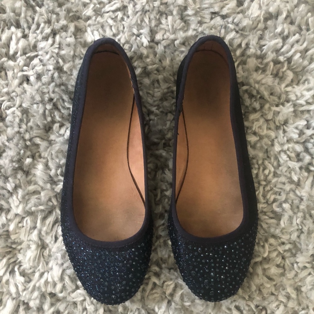Navy Sparkle Flats